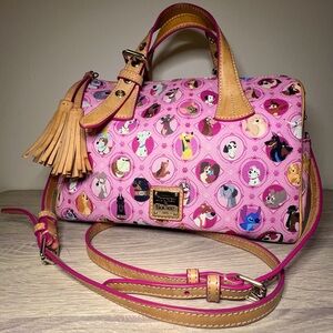Dooney & Bourke Pink Crossbody Bag with Tan Accents